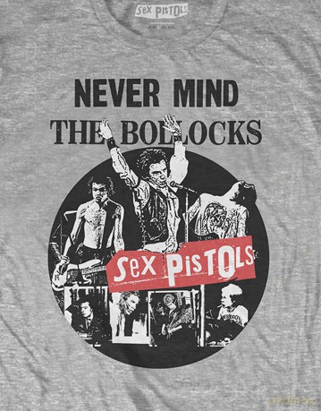 Sex Pistols - The: The Sex Pistols Unisex T-Shirt: Never Mind The Bollocks Live (Grey) (Large)
