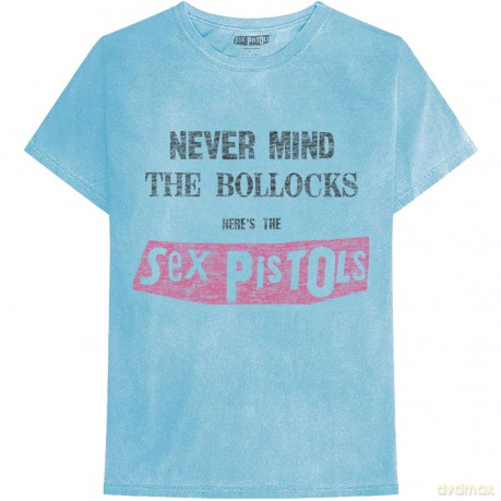 Sex Pistols - The: The Sex Pistols Unisex T-Shirt: Never Mind the Bollocks Distressed (Blue) (Wash Collection) (X-Large)