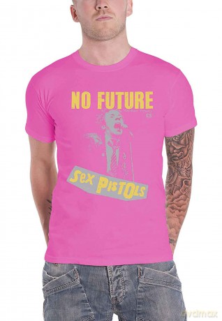 Sex Pistols - The: The Sex Pistols Unisex T-Shirt: No Future (Pink) (Small)