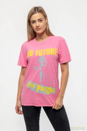 Sex Pistols - The: The Sex Pistols Unisex T-Shirt: No Future (Pink) (Small)