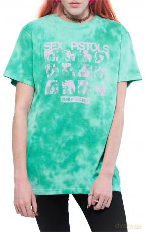 Sex Pistols - The: The Sex Pistols Unisex T-Shirt: Pretty Vacant (Green) (Wash Collection) (Small)