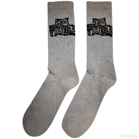 Sex Pistols - The: The Sex Pistols Unisex Terry Socks: Stacked Logo (Grey) (UK Size 7 - 11)