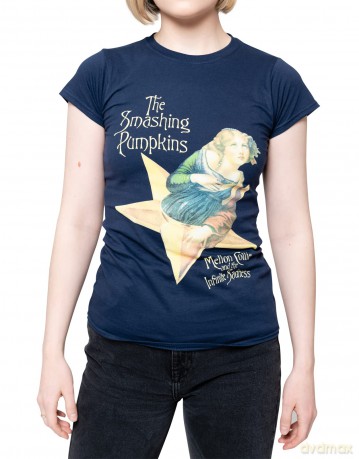 Smashing Pumpkins - The: The Smashing Pumpkins Ladies T-Shirt: Mellon Collie (Navy Blue) (X-Large)