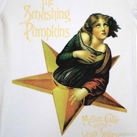 Smashing Pumpkins - The: The Smashing Pumpkins Ladies T-Shirt: Mellon Collie (White) (Small)