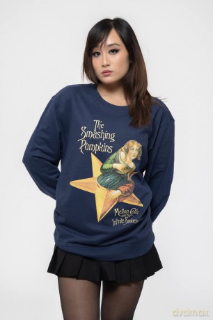 Smashing Pumpkins - The: The Smashing Pumpkins Unisex Sweatshirt: Mellon Collie (Navy Blue) (Medium)