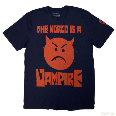 Smashing Pumpkins - The: The Smashing Pumpkins Unisex T-Shirt: World Is A Vampire (Navy Blue) (Back Print) (Small)