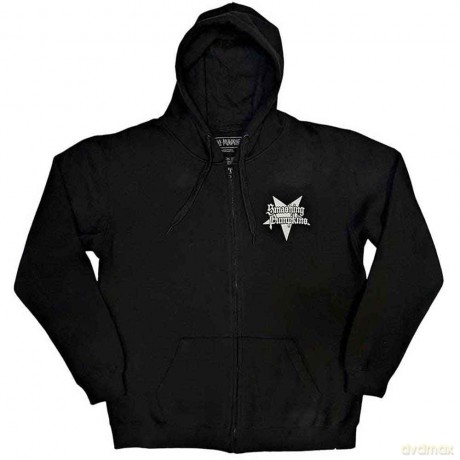 Smashing Pumpkins - The: The Smashing Pumpkins Unisex Zipped Hoodie: Zero Halo (Black) (Back Print) (XX-Large)