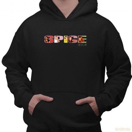 Spice Girls - The: The Spice Girls Unisex Pullover Hoodie: Spice Logo (Black) (Small)