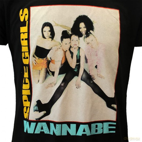 Spice Girls - The: The Spice Girls Unisex T-Shirt: Wannabe (Black) (Large)