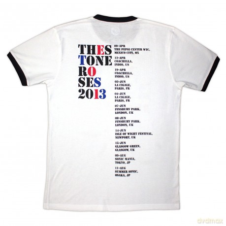 Stone Roses - The: The Stone Roses Unisex Ringer T-Shirt: 2013 Tour Ringer (White) (Back Print) (XX-Large)