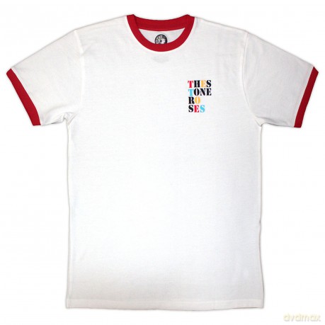 Stone Roses - The: The Stone Roses Unisex Ringer T-Shirt: Side Text Ringer (White) (Large)