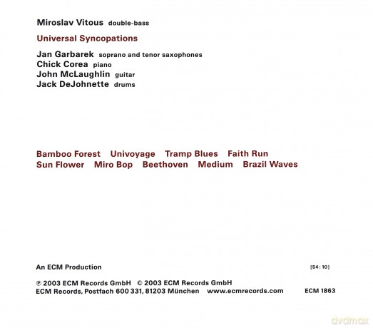 Vitous/Garbarek: Universal Syncopations [CD]