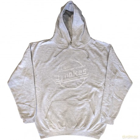 Strokes - The: The Strokes Unisex Pullover Hoodie: Distressed Magna Mono (Grey) (Small)
