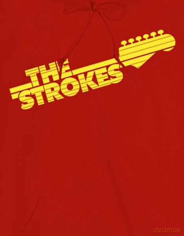 Strokes - The: The Strokes Unisex Pullover Hoodie: Guitar Fret Logo (Red) (Large)