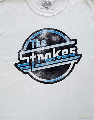 Strokes - The: The Strokes Unisex T-Shirt: Distressed OG Magna (White) (Large)