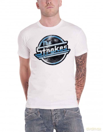 Strokes - The: The Strokes Unisex T-Shirt: Distressed OG Magna (White) (X-Large)