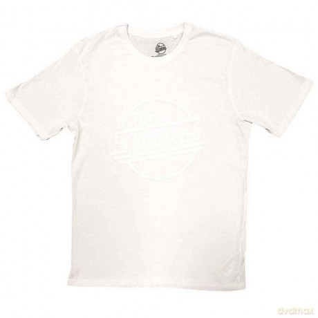 Strokes - The: The Strokes Unisex T-Shirt: OG Magna (White) (Hi-Build White-On-White) (Medium)