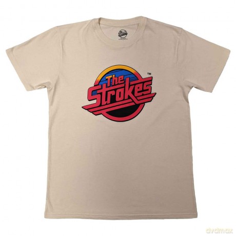 Strokes - The: The Strokes Unisex T-Shirt: Red Logo (Natural) (Medium)