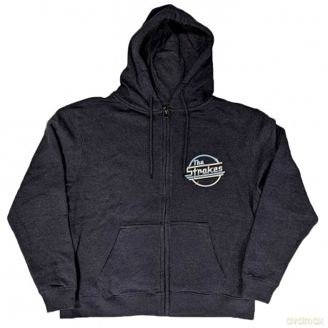 Strokes - The: The Strokes Unisex Zipped Hoodie: OG Magna (Navy Blue) (Back Print) (Small)