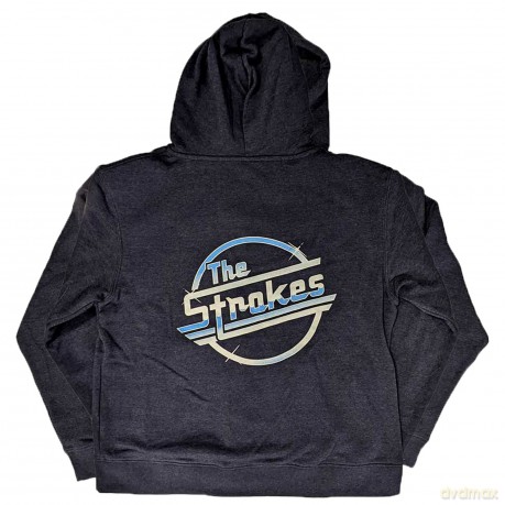 Strokes - The: The Strokes Unisex Zipped Hoodie: OG Magna (Navy Blue) (Back Print) (X-Large)