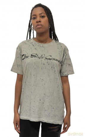 Style Council - The: The Style Council Unisex T-Shirt: Logo (Sand) (Wash Collection) (Small)