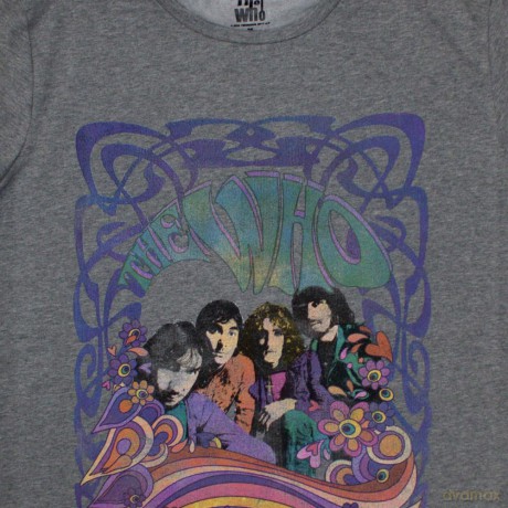 Who - The: The Who Ladies T-Shirt: Psych Floral (Grey) (Small)