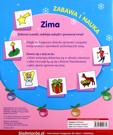 Zima Zabawa i Nauka Naklejki [KSIĄŻKA]