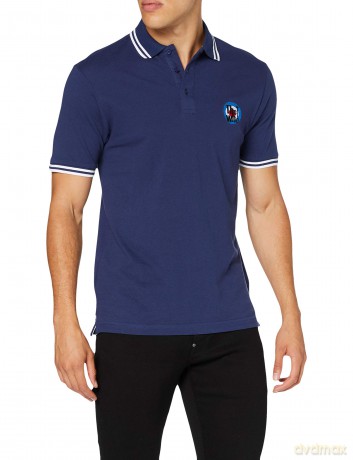Who - The: The Who Unisex Polo Shirt: Target Logo (Navy Blue) (Large)