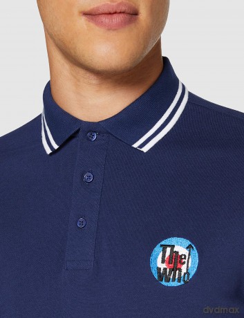 Who - The: The Who Unisex Polo Shirt: Target Logo (Navy Blue) (XX-Large)