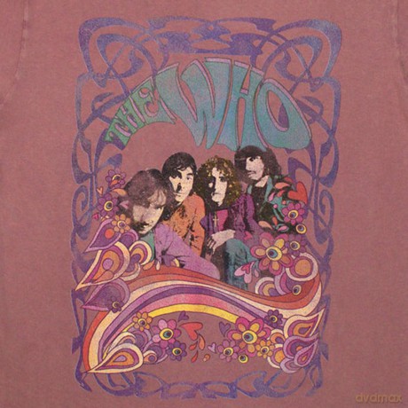Who - The: The Who Unisex Stone Wash T-Shirt: Psych Floral (Kashmir Red) (XX-Large)