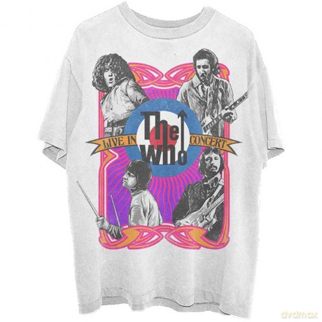 Who - The: The Who Unisex T-Shirt: In Concert Target Logo (White) (Large)
