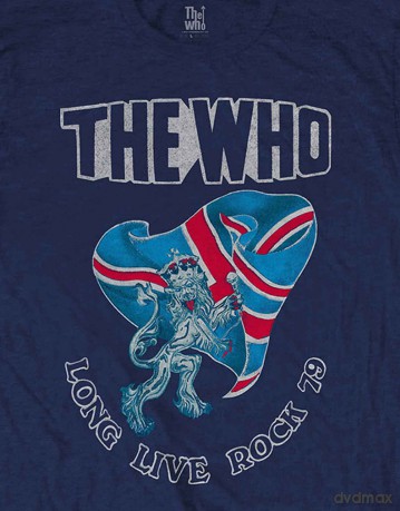 Who - The: The Who Unisex T-Shirt: Long Live Rock '79 (Navy Blue) (Back Print) (Small)