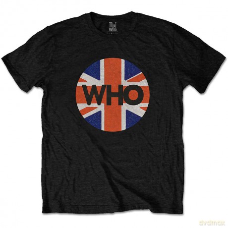 Who - The: The Who Unisex T-Shirt: Union Jack Circle (Black) (Large)