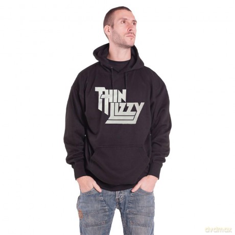Thin Lizzy: Unisex Pullover Hoodie: Stacked Logo (Black) (Medium)