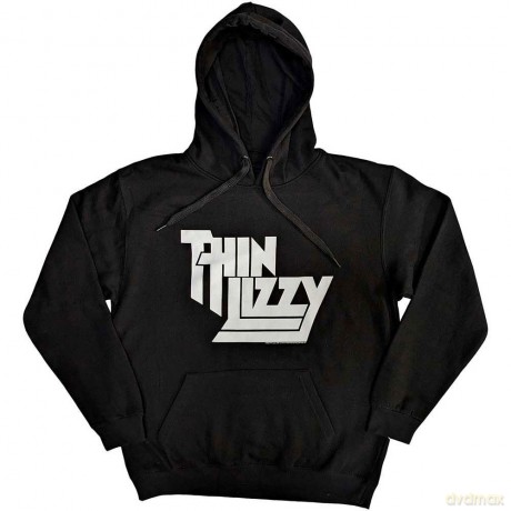 Thin Lizzy: Unisex Pullover Hoodie: Stacked Logo (Black) (Medium)