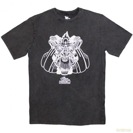 Thin Lizzy: Unisex Stone Wash T-Shirt: Rocker (Charcoal Grey) (Large)