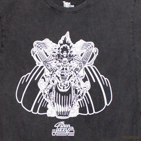 Thin Lizzy: Unisex Stone Wash T-Shirt: Rocker (Charcoal Grey) (Small)