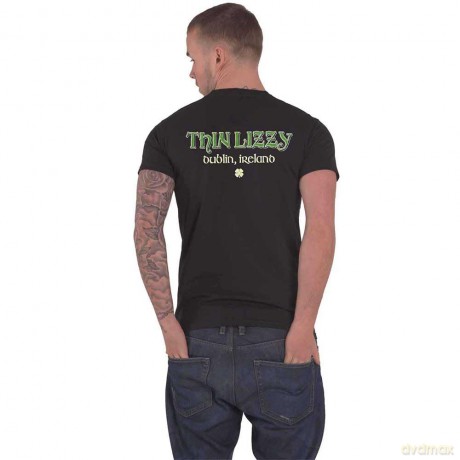Thin Lizzy: Unisex T-Shirt: Celtic Ring (Black) (Back Print) (Small)