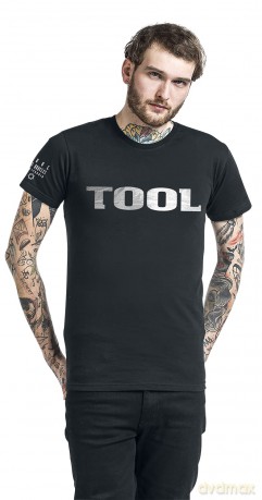 Tool: Unisex T-Shirt: Metallic Silver Logo (Black) (Sleeve Print) (Medium)