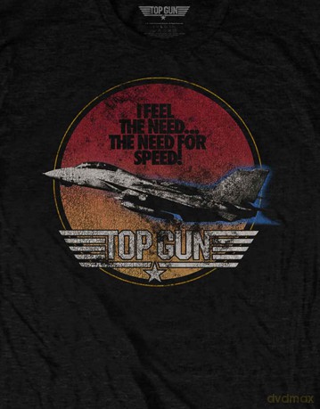 Top Gun: Unisex T-Shirt: Speed Fighter (Black) (XX-Large)