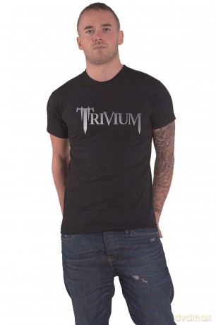 Trivium: Unisex T-Shirt: Classic Logo (Black) (Metalic Print) (Medium)
