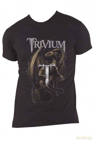 Trivium: Unisex T-Shirt: Perched Dragon (Black) (Back Print) (X-Large)
