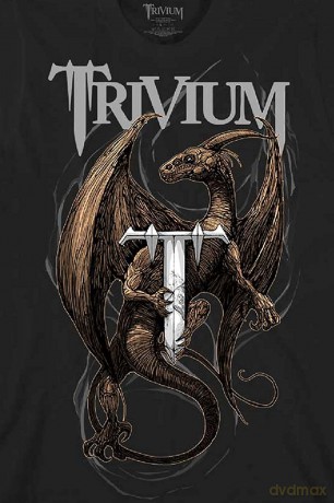 Trivium: Unisex T-Shirt: Perched Dragon (Black) (Back Print) (X-Large)