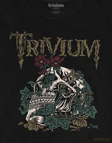 Trivium: Unisex T-Shirt: Skelly Flower (Black) (Large)