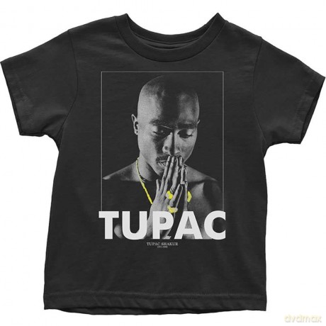 Tupac: Kids Toddler T-Shirt: Praying (Black) (4 Years)