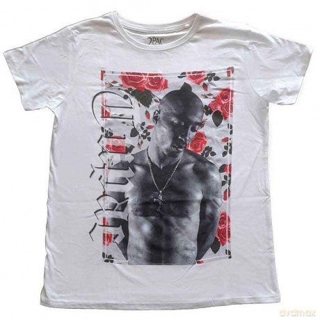 Tupac: Ladies T-Shirt: Floral (White) (14)