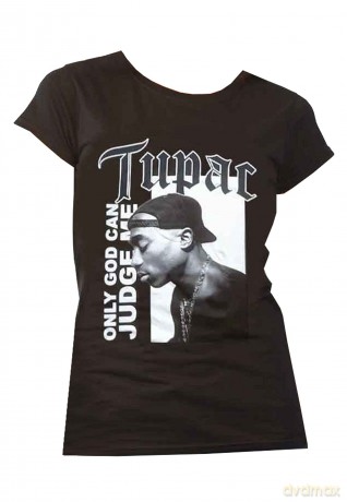 Tupac: Ladies T-Shirt: Only God Text (Black) (16)