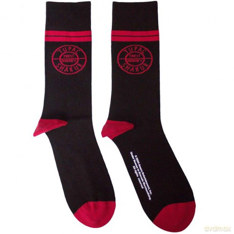 Tupac: Unisex Ankle Socks: Circle Logo (Black) (UK Size 7 - 11)