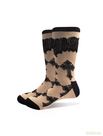 Tupac: Unisex Ankle Socks: Crosses (Sand) (UK Size 7 - 11)