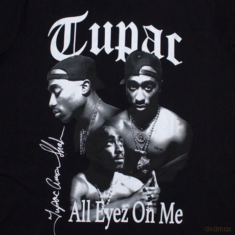 Tupac: Unisex T-Shirt: All Eyez B&W (Black) (Large)